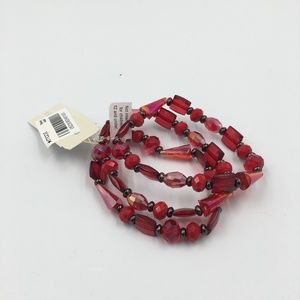 M. Haskell Red Glass Bead Set of 3